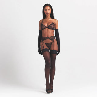 MILKY SHEER GLOVES | OBSIDIAN