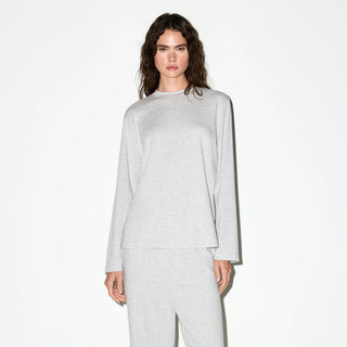 BOYFRIEND LONG SLEEVE T-SHIRT | LIGHT HEATHER GREY