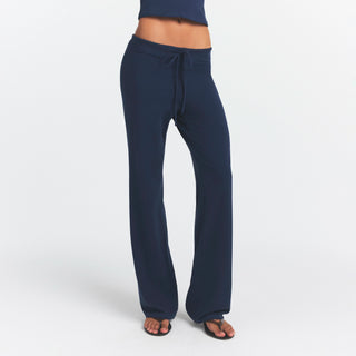 COTTON JERSEY STRAIGHT LEG PANT | NAVY
