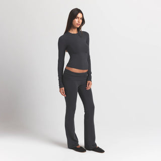 COTTON JERSEY LONG SLEEVE T-SHIRT | ASH