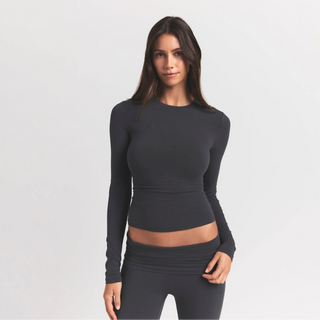 COTTON JERSEY LONG SLEEVE T-SHIRT | ASH