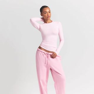 COTTON JERSEY LONG SLEEVE T-SHIRT | CHERRY BLOSSOM