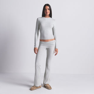 COTTON JERSEY LONG SLEEVE T-SHIRT | LIGHT HEATHER GREY