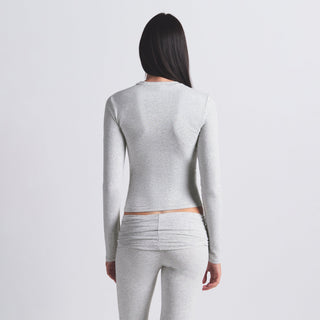 COTTON JERSEY LONG SLEEVE T-SHIRT | LIGHT HEATHER GREY