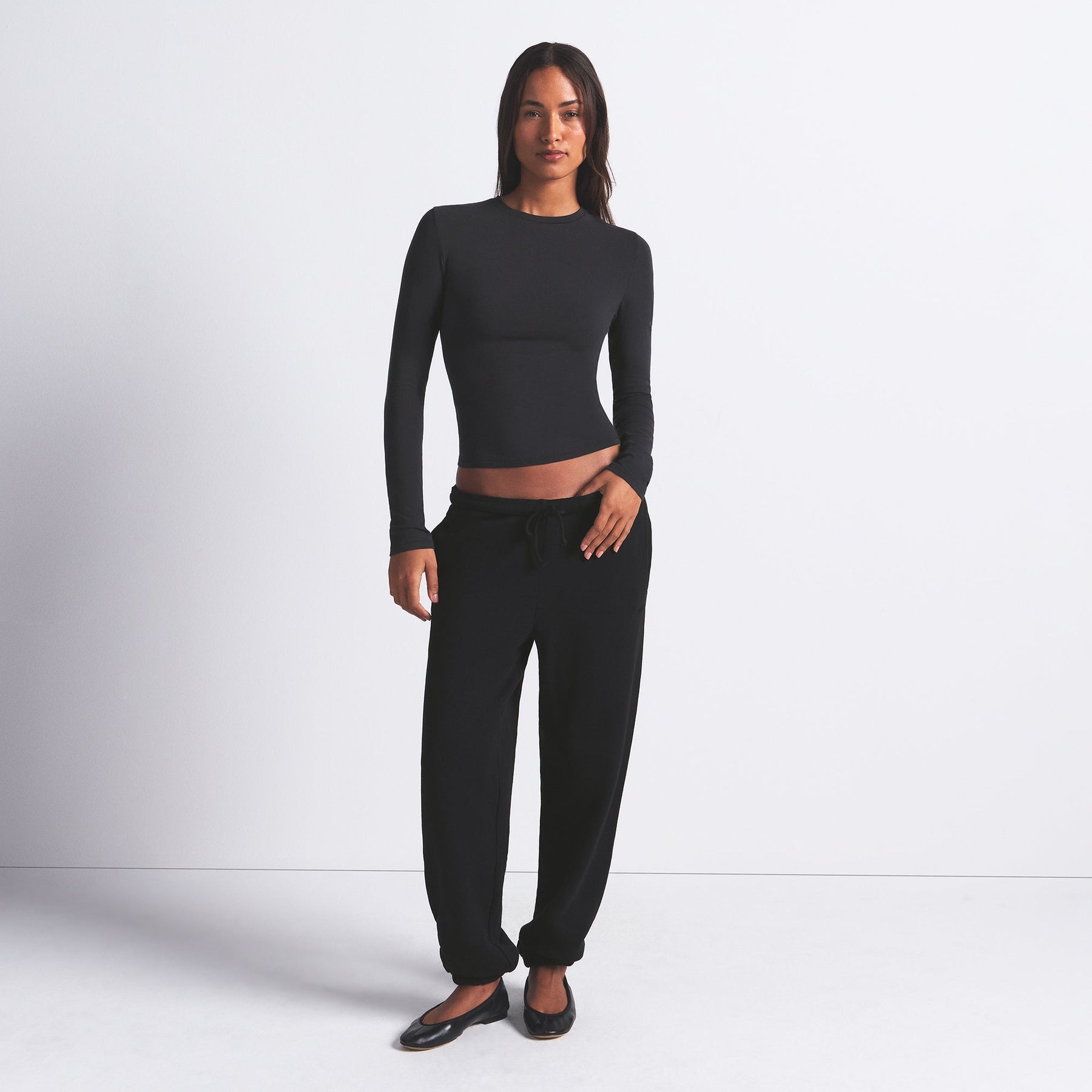 COTTON JERSEY LONG SLEEVE T-SHIRT | SOOT
