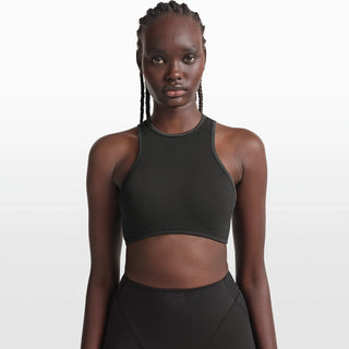 NikeSKIMS RIBBED SEAMLESS RACER FRONT BRA | OBSIDIAN