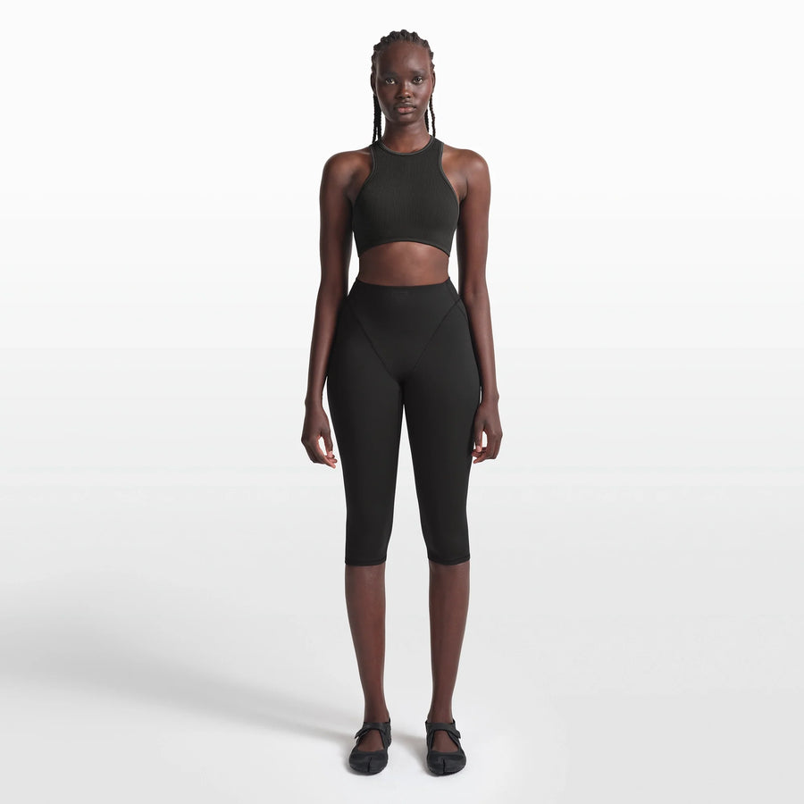 NikeSKIMS RIBBED SEAMLESS RACER FRONT BRA | OBSIDIAN