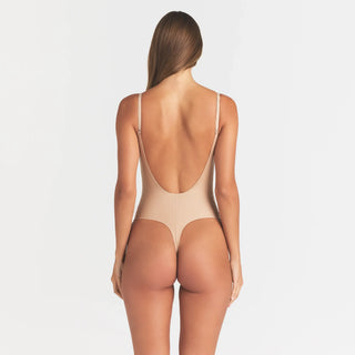 SKIMS BODY SCOOP LOW BACK THONG BODYSUIT | CLAY