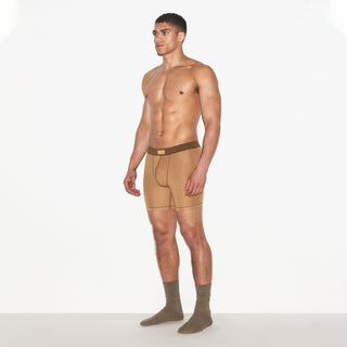 SKIMS COTTON MENS 5" BOXER BRIEF | RUSSET