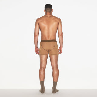 SKIMS COTTON MENS 3" BOXER BRIEF | RUSSET
