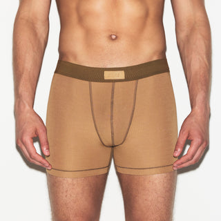 SKIMS COTTON MENS 3" BOXER BRIEF | RUSSET