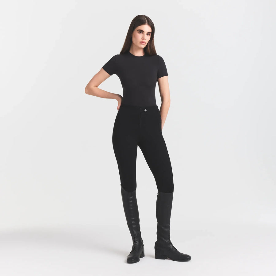THE ESSENTIAL COLLECTION ZIP FRONT LEGGING | OBSIDIAN