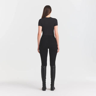 THE ESSENTIAL COLLECTION ZIP FRONT LEGGING | OBSIDIAN