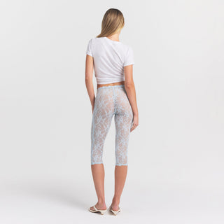 STRETCH LACE CAPRI | POWDER BLUE