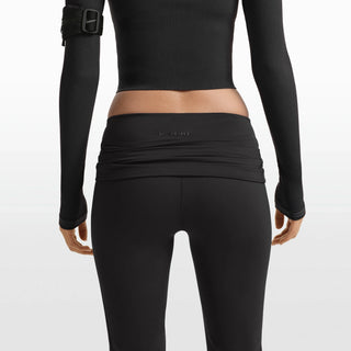 NikeSKIMS MATTE FOLDOVER SLIM FLARE LEGGING | OBSIDIAN
