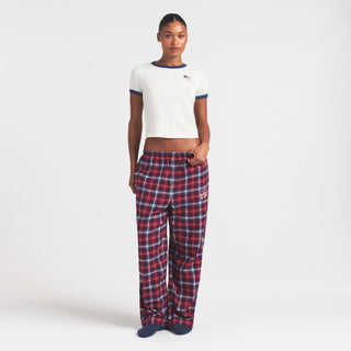 SKIMS FOR TEAM USA FLANNEL SLEEP OLYMPIC PANT | RED PLAID