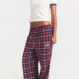 SKIMS FOR TEAM USA FLANNEL SLEEP OLYMPIC PANT | RED PLAID
