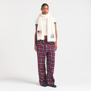 SKIMS FOR TEAM USA FLANNEL SLEEP OLYMPIC PANT | RED PLAID