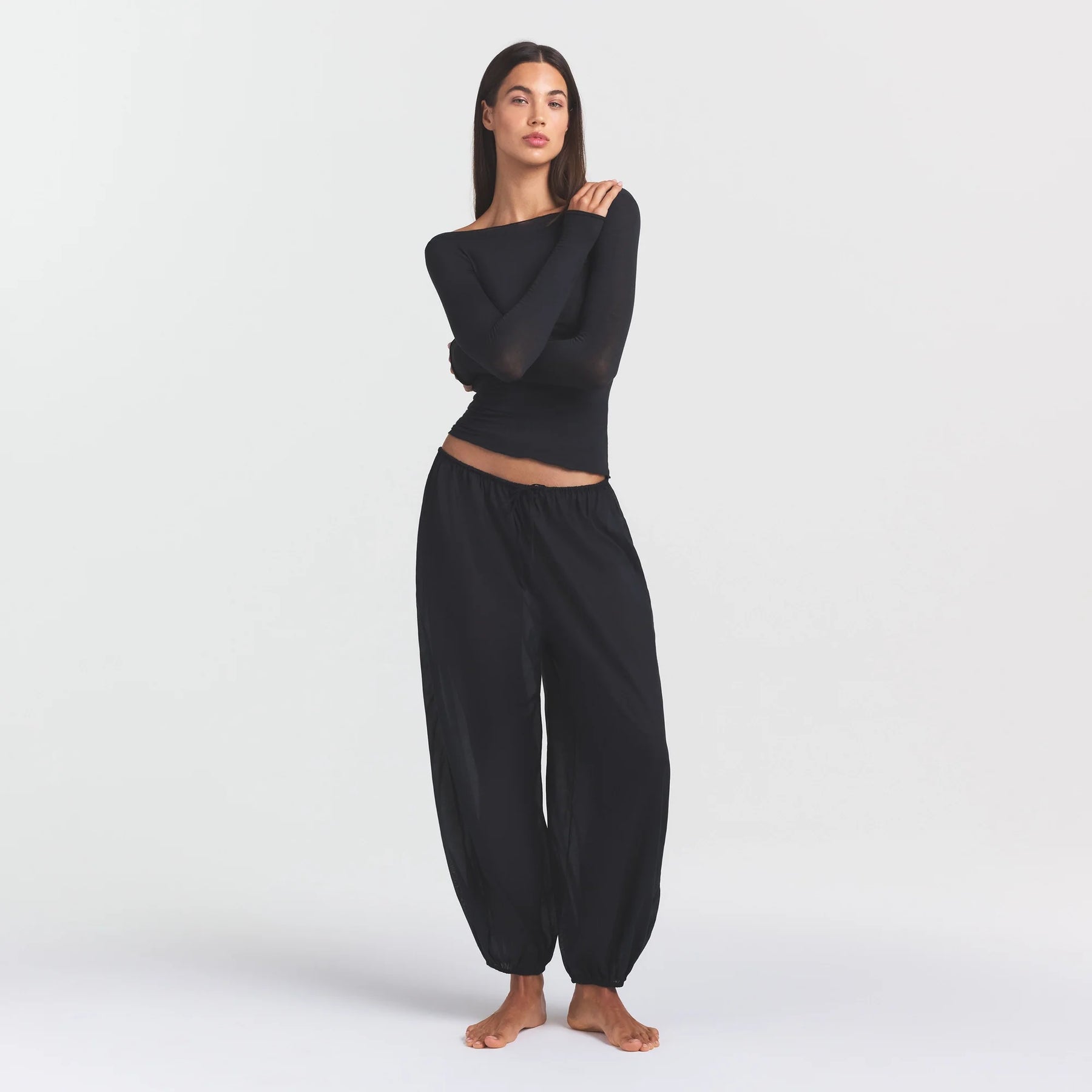 VOILE SLEEP BALLOON PANT | ONYX