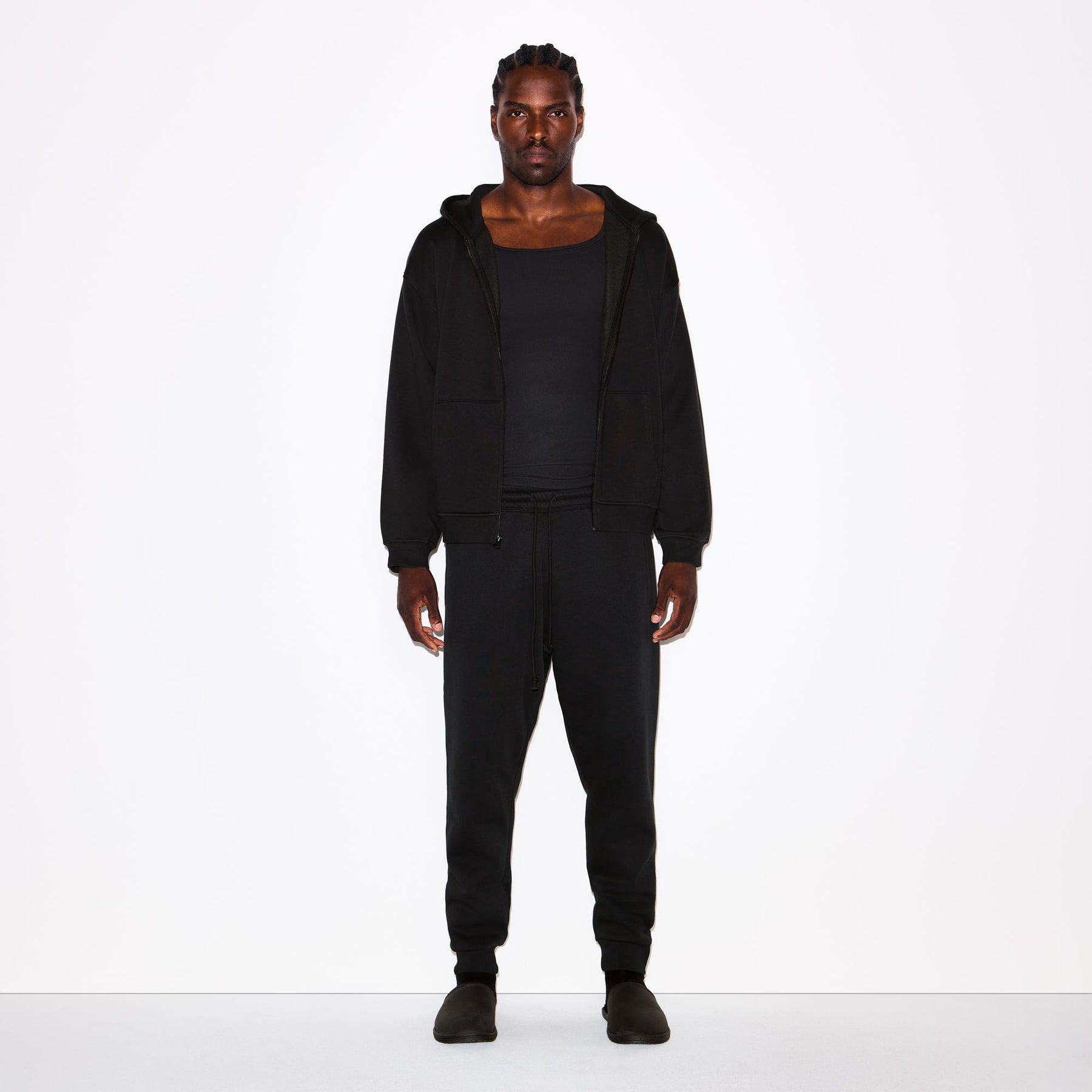 FLEECE LOUNGE MENS TAPERED JOGGER | WASHED ONYX