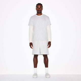 FLEECE LOUNGE MENS RELAXED SHORT | LIGHT HEATHER GREY