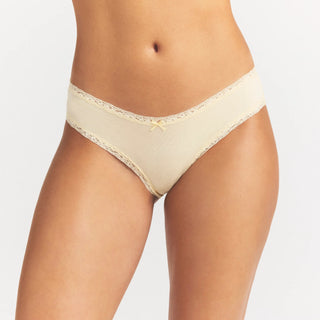 LIGHTWEIGHT COTTON LACE BRIEF | BUTTER TONAL