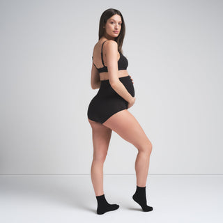 COTTON JERSEY MATERNITY HIGH-WAISTED BRIEF | SOOT