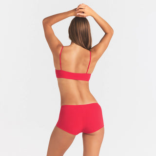 EVERYDAY COTTON SCOOP BRALETTE | CARMINE