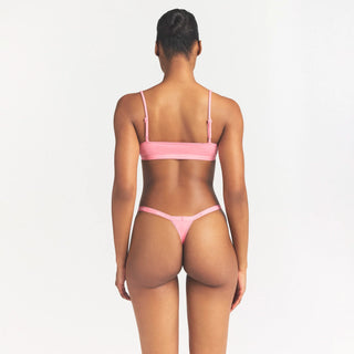 LIGHTWEIGHT COTTON LOGO PICOT SCOOP BRALETTE | MELON TONAL