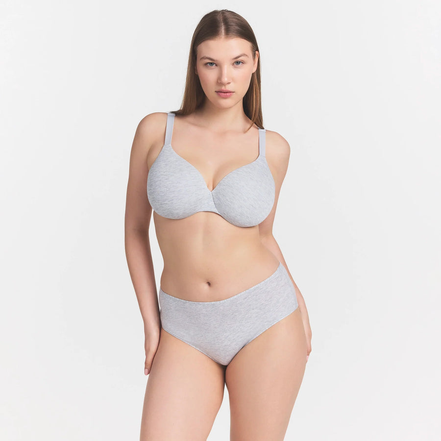 EVERYDAY COTTON FULL COVERAGE BRA | LIGHT HEATHER GREY