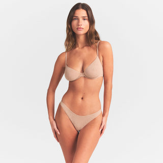 EVERYDAY COTTON UNLINED DEMI BRA | CLAY HEATHER