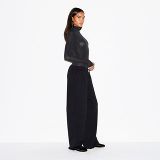 SHEER MODAL LONG SLEEVE TURTLENECK BODYSUIT | ONYX