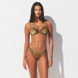 SIGNATURE SWIM ULTIMATE PUSH-UP TIE BACK BIKINI TOP | FOREST OMBRE SNAKE