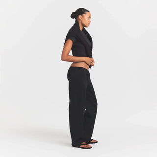 HEAVYWEIGHT CREPE STRAIGHT LEG PANT | OBSIDIAN