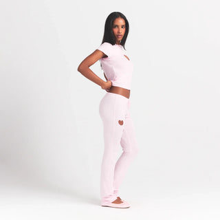 WORN IN JERSEY HEART STRAIGHT LEG PANT | BABY PINK