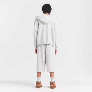 FLEECE LOUNGE MENS RELAXED LONG SHORT | LIGHT HEATHER GREY