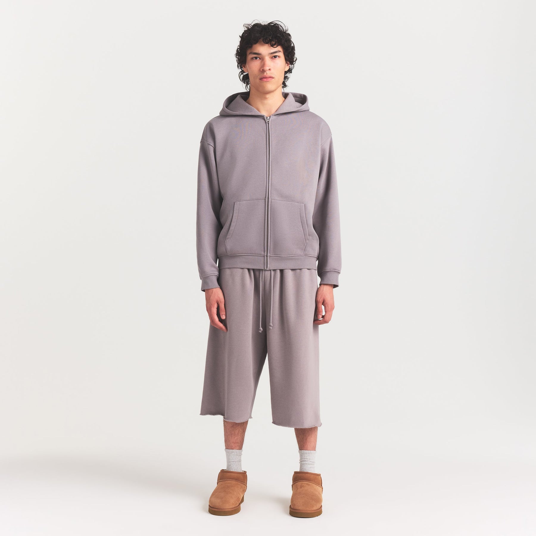 FLEECE LOUNGE MENS RELAXED LONG SHORT | SHADOW