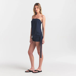 COTTON JERSEY FOLDOVER SHORT | NAVY