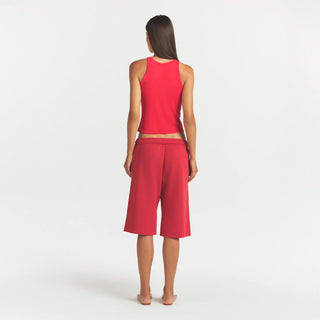 COTTON FLEECE LONG SHORT | WASHED RED