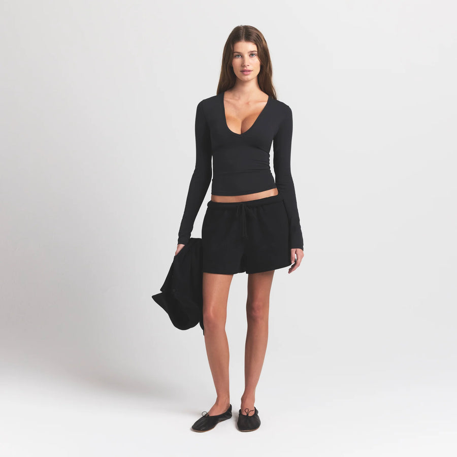 COTTON FLEECE CLASSIC SHORT | ONYX