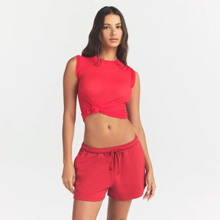 COTTON FLEECE CLASSIC SHORT | WASHED RED