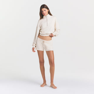 DRAPEY FRENCH TERRY SHORT | BUFF