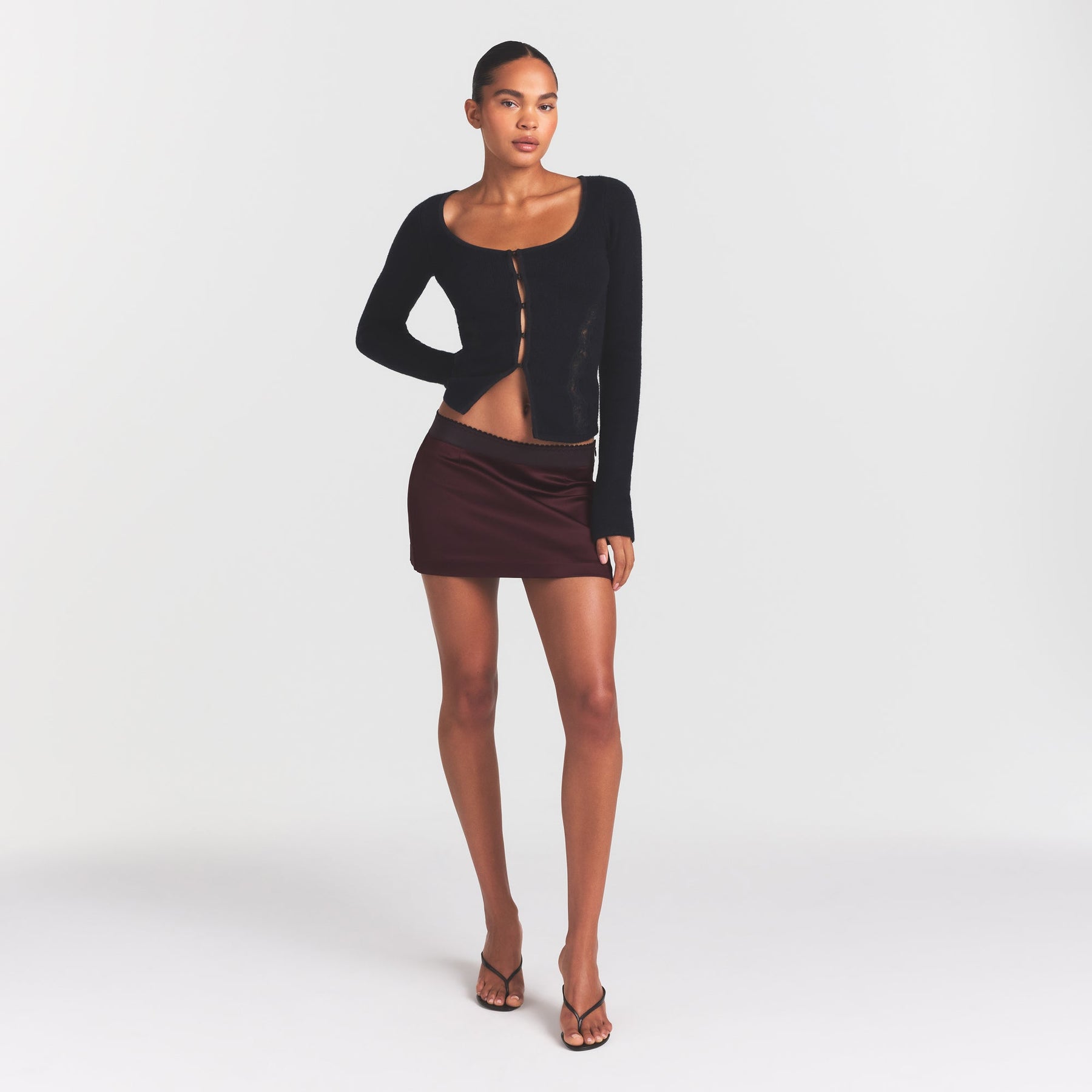 SATIN MINI SKIRT | CURRANT