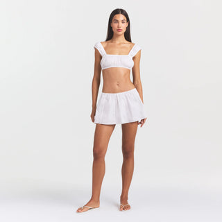 POPLIN APPAREL MINI SKIRT | SNOW
