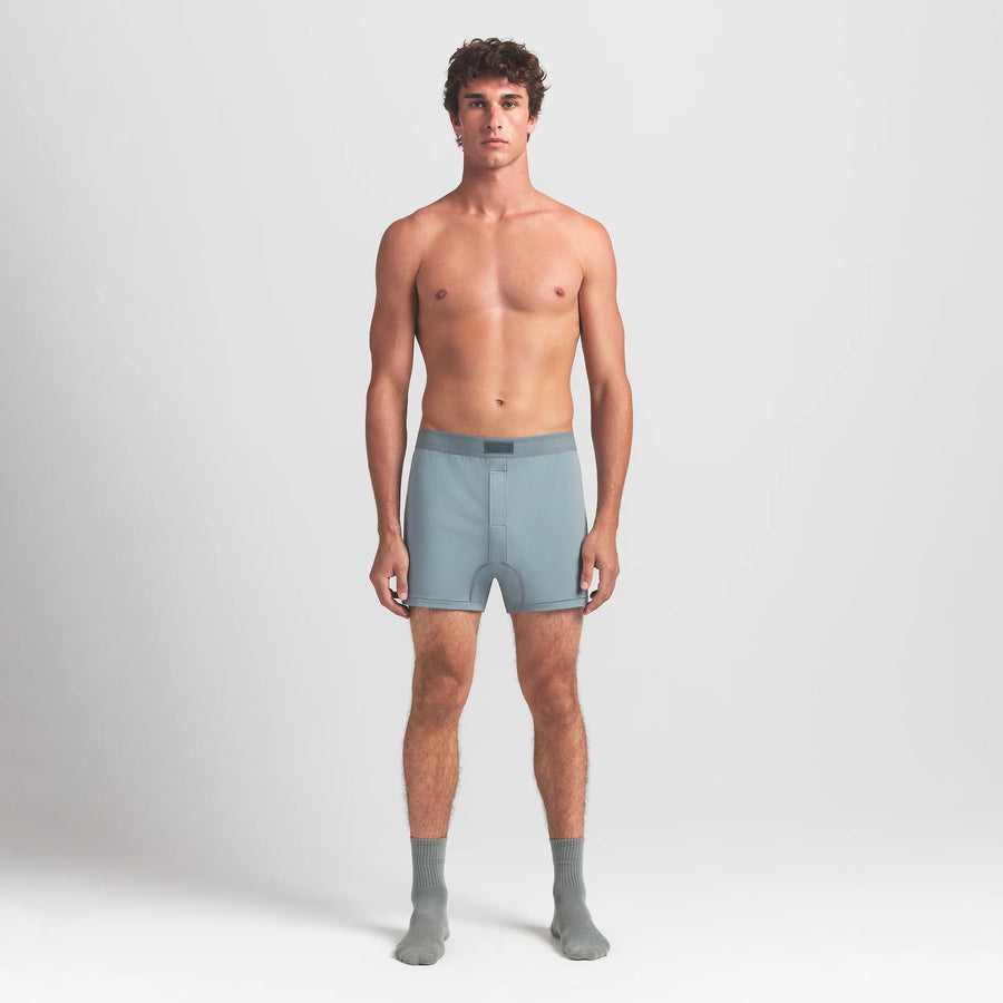 SKIMS COTTON MENS KNIT BOXER | SKY