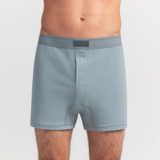 SKIMS COTTON MENS KNIT BOXER | SKY