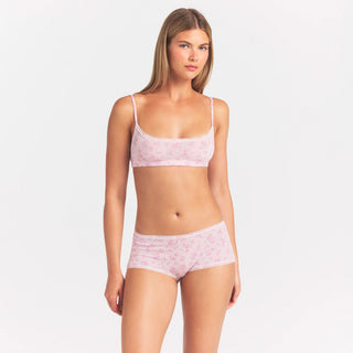 LIGHTWEIGHT COTTON POINTELLE LACE BOY SHORT | BLOOM DAINTY FLORAL