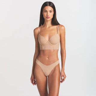 FITS EVERYBODY LOW BACK LONGLINE BRA | CLAY
