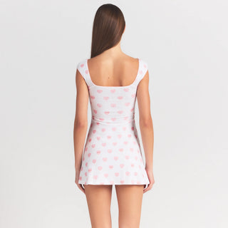 LOGO POINTELLE MINI DRESS | SNOW LACE HEARTS