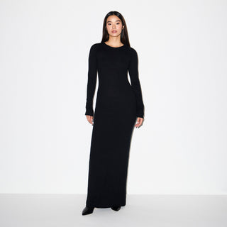 FEATHERWEIGHT CASHMERE LONG DRESS | ONYX